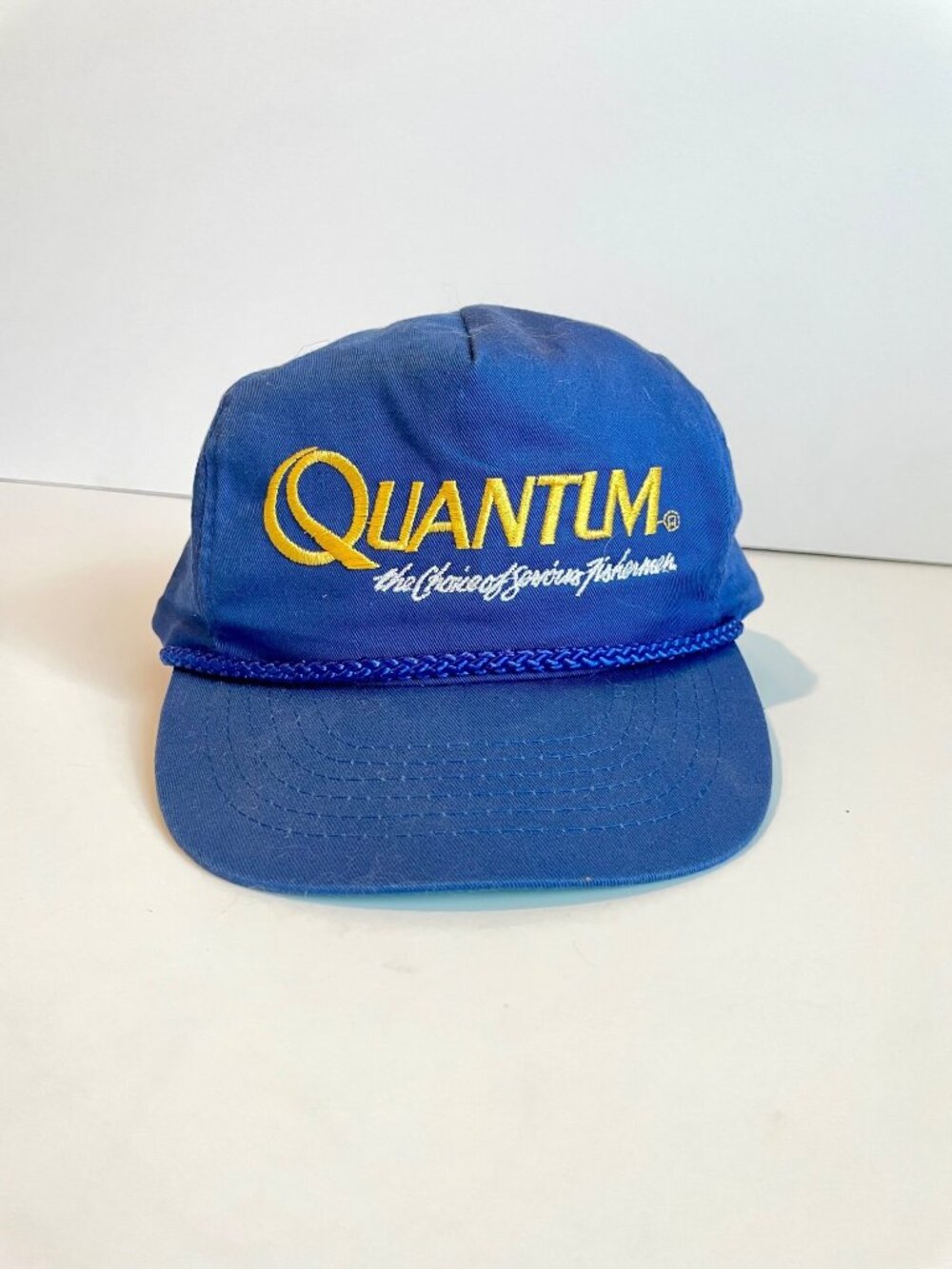 Vintage 90s Quantum Choice Serious Fisherman Hat Blue Snapback Baseball Cap
